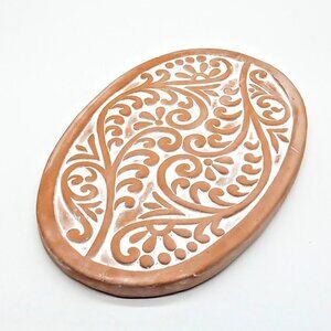 Handmade Fair Trade Serrv Oval Terracotta Clay Trivet